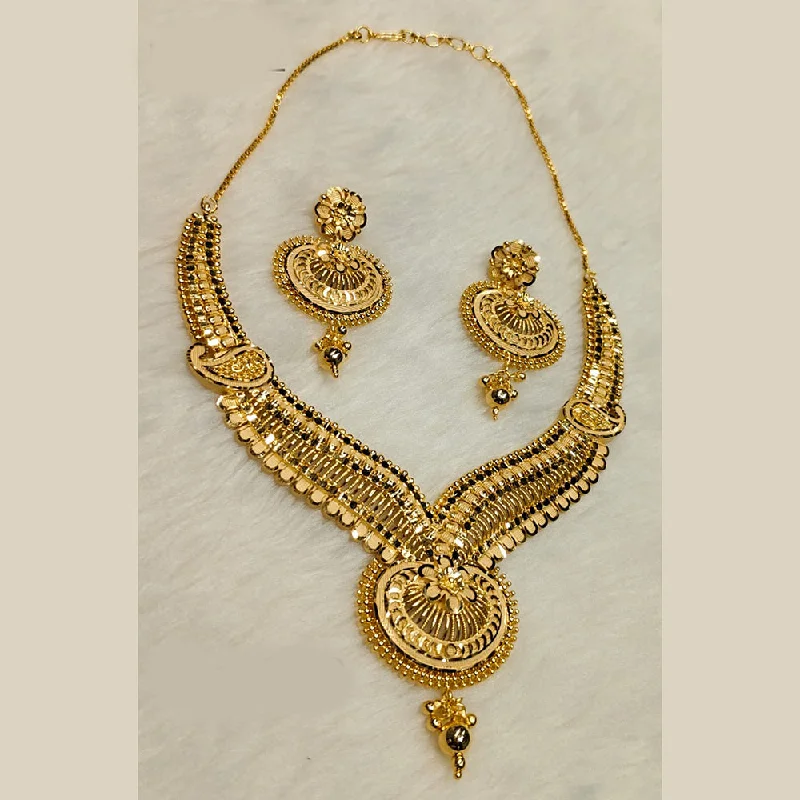 Bamboo braid necklaces-Sunrise Gold  Forming  Necklace Set