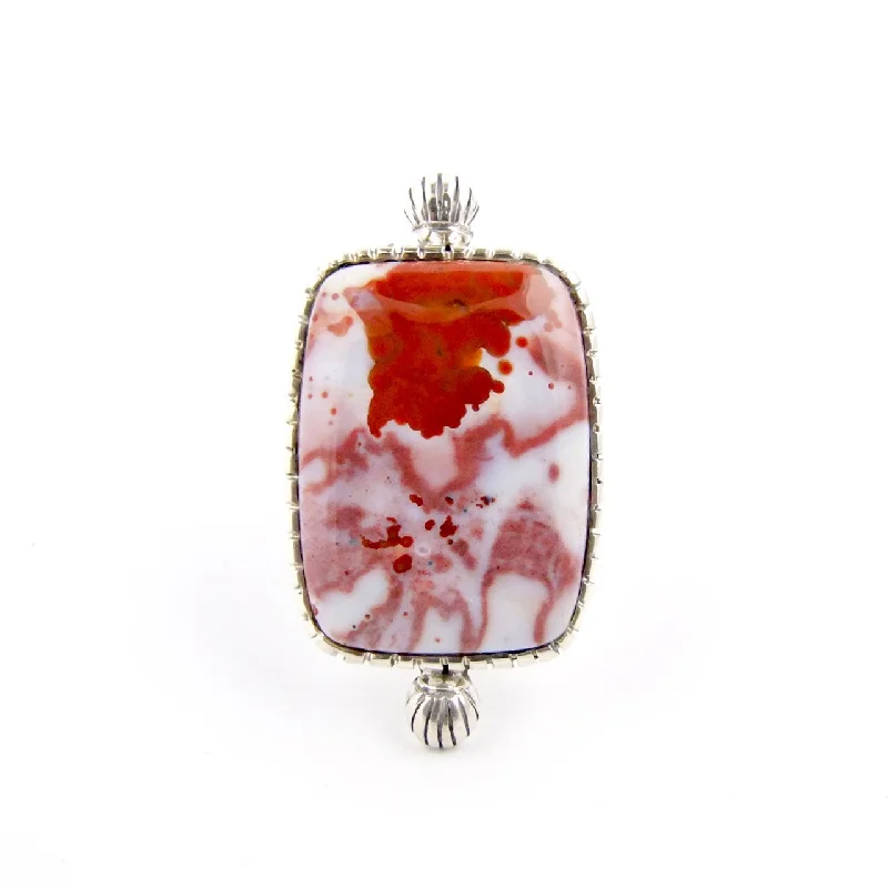 Tiny heart rings-Cherry Ocean Jasper Ring