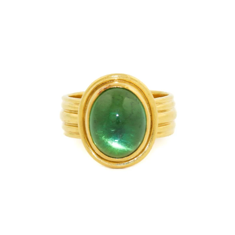 Sculptural cocktail rings-22k Gold x Sharon Sklare Tourmaline Ring