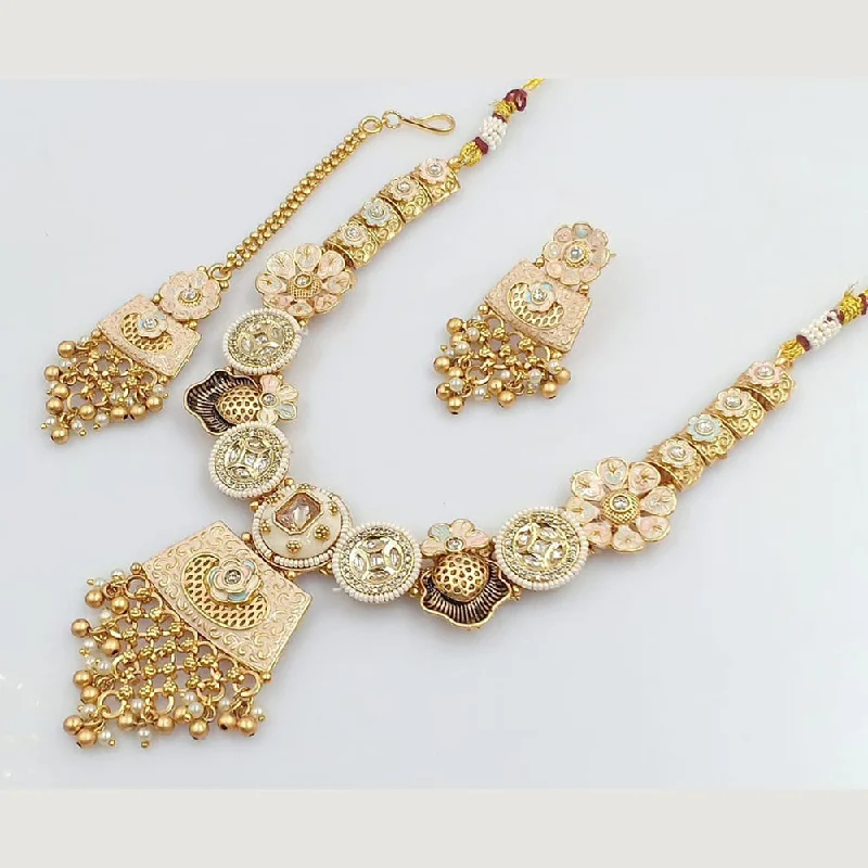 Flat twist necklaces-Manisha Jewellery Gold Plated Necklace Set