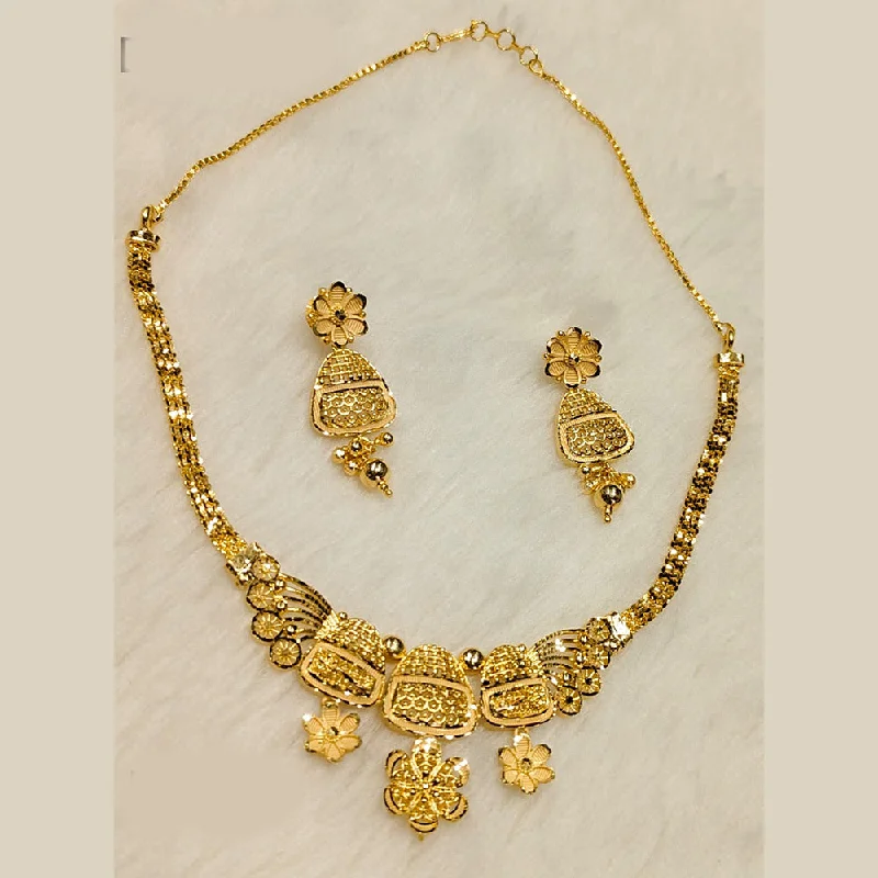 Radiant pearl necklaces-Sunrise Gold  Forming  Necklace Set