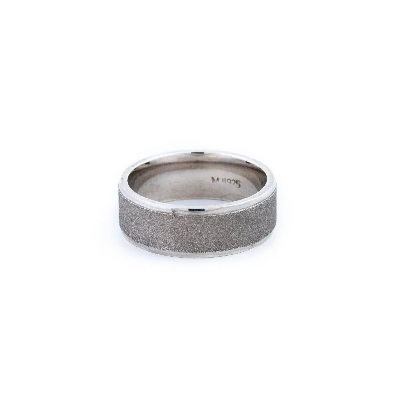 Light filigree rings-Edged Sterling Silver Band