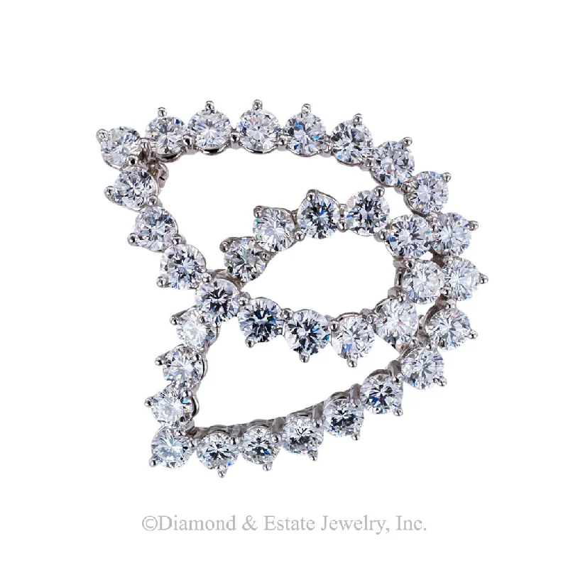 Crystal weave brooch-Tiffany & Co Diamond Platinum Brooch