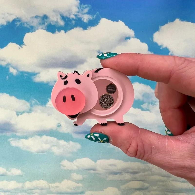 Small wing brooch-Piggy Bank Brooch (Interactive)