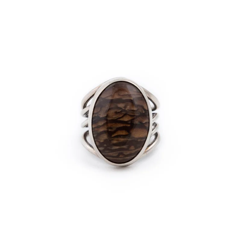 Blended metal rings-Rolling Hills Jasper Ring