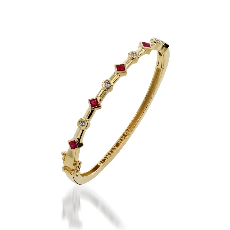 Flat charm bangles-Paloma Gemstone and Diamond Bracelet