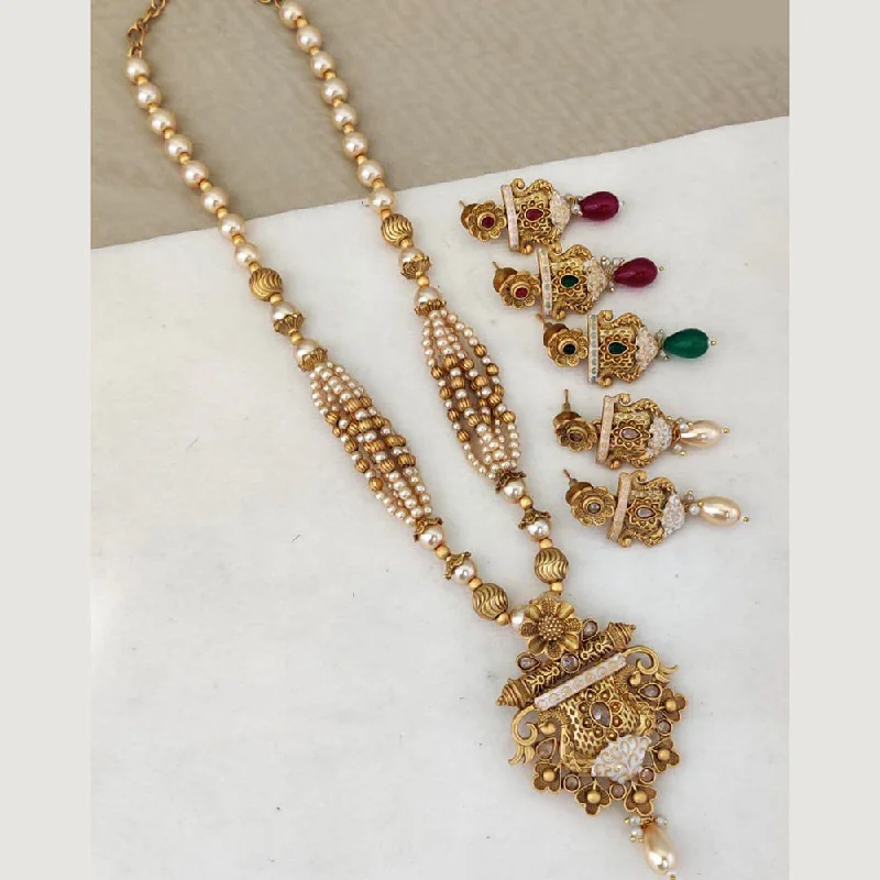 Twine braid necklaces-Rani Sati Jewels Gold Plated Necklace Set