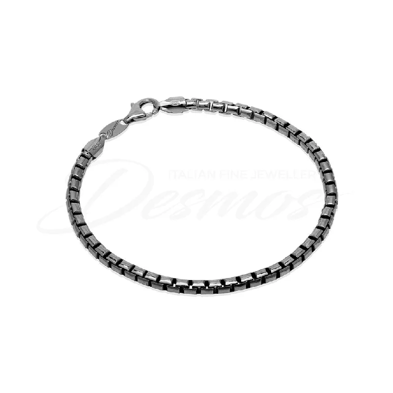 Flat charm bangles-Desmos Gunmetal Bracelet