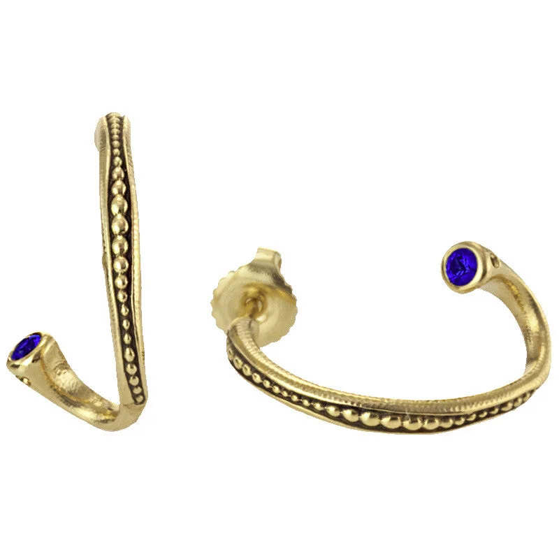 Subtle gem earrings-Alex Sepkus Twist Hoop Earrings - E-27FS