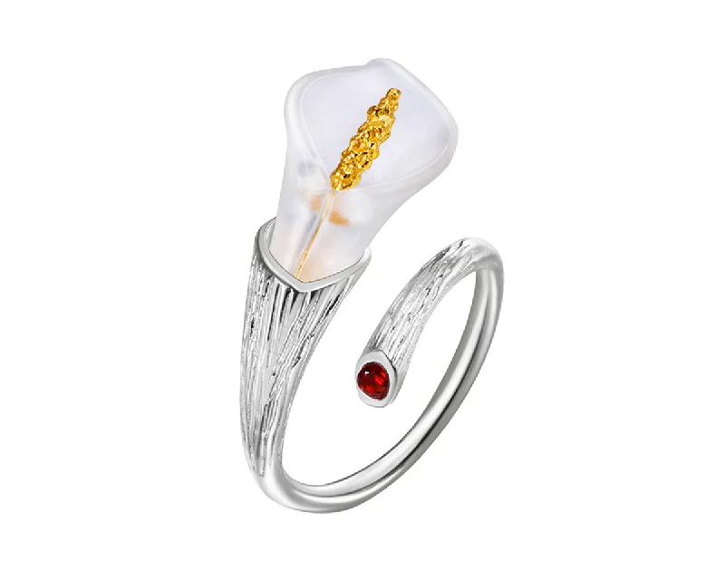 Petal carved rings-Calla Lily Ring