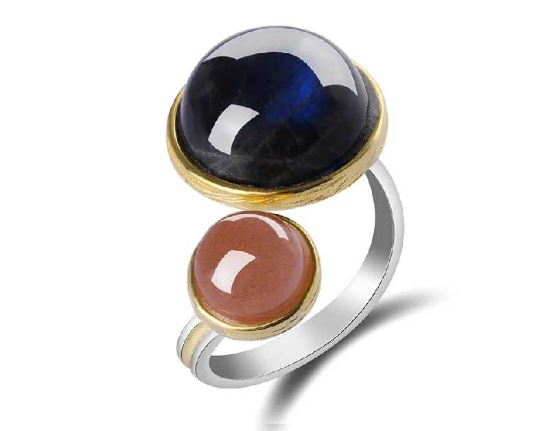 Wide geometric rings-Mythical Lake Vintage Ring