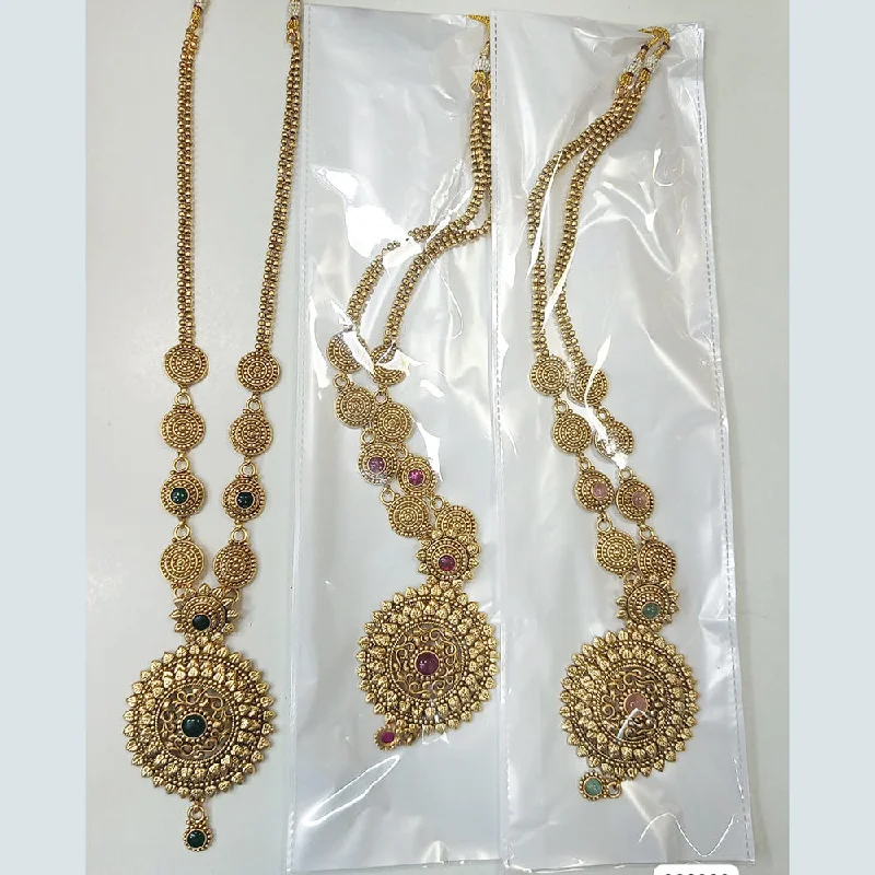 Regal diamond necklaces-Rani Sati Jewels Gold Plated Necklace Set (1 Piece Only)