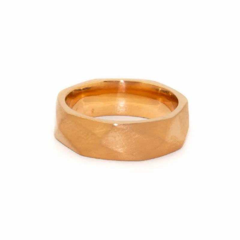 Pure modern rings-Polygonal x Cigar Wedding Band