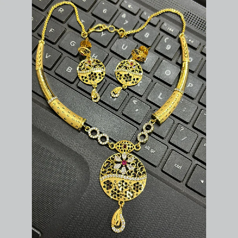 Worn medallion necklaces-Pari Art Jewellery Forming Gold Necklace Set