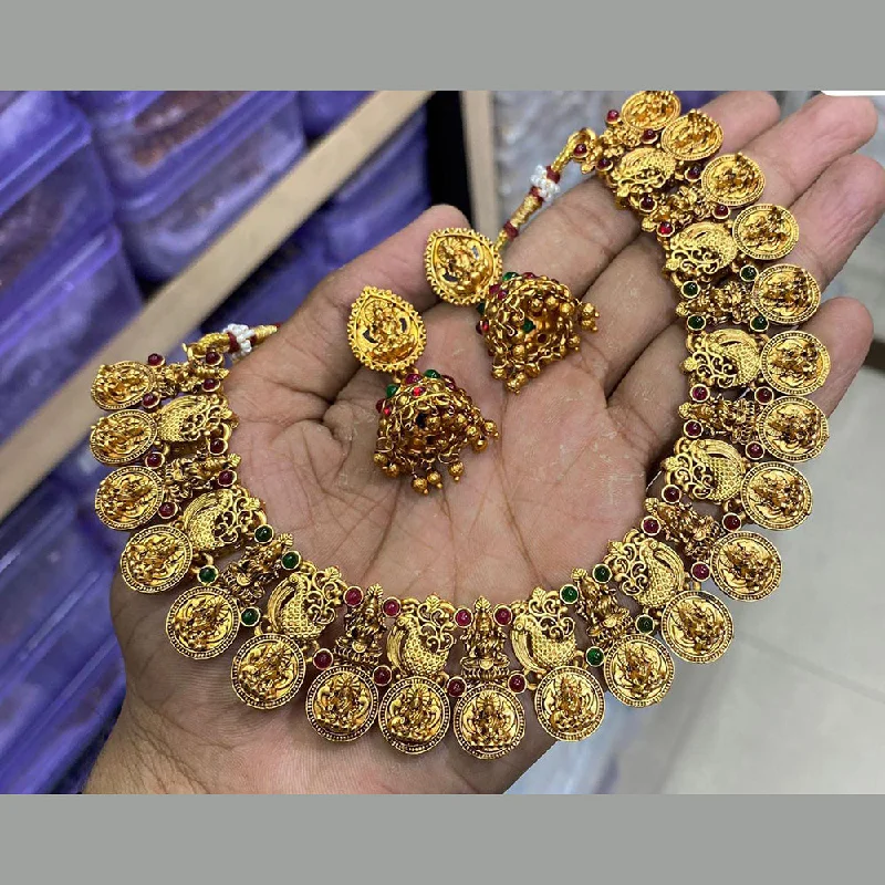 Light bead necklaces-Manisha Jewellery Gold Plated Pota Stone Necklace Set