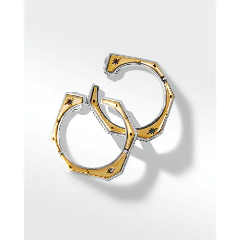 Owl wing earrings-Konstantino Astria Hexagons Hoop Earrings