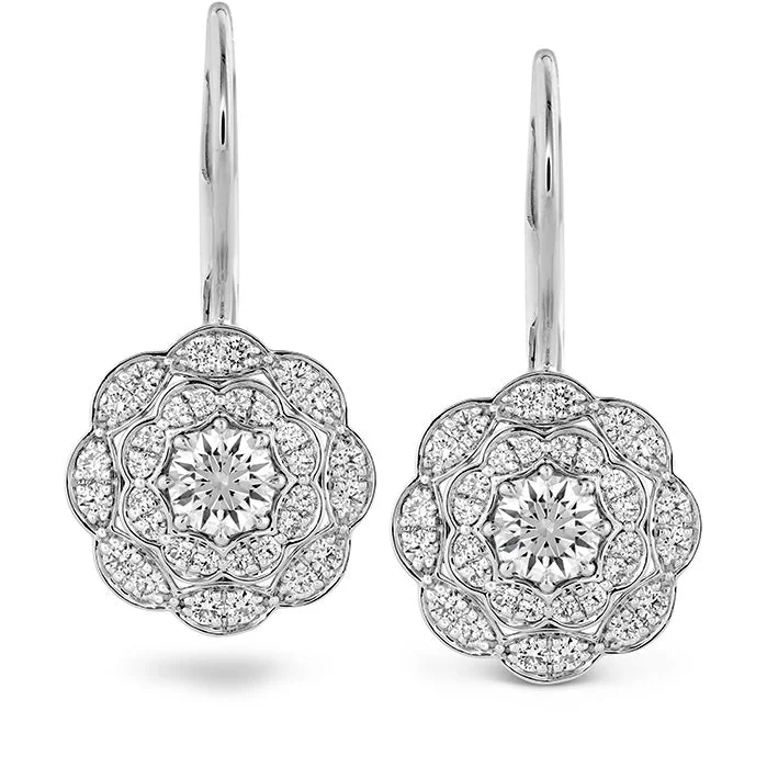 Dainty gem earrings-Hearts On Fire Lorelei Double Halo Drop Diamond Earrings