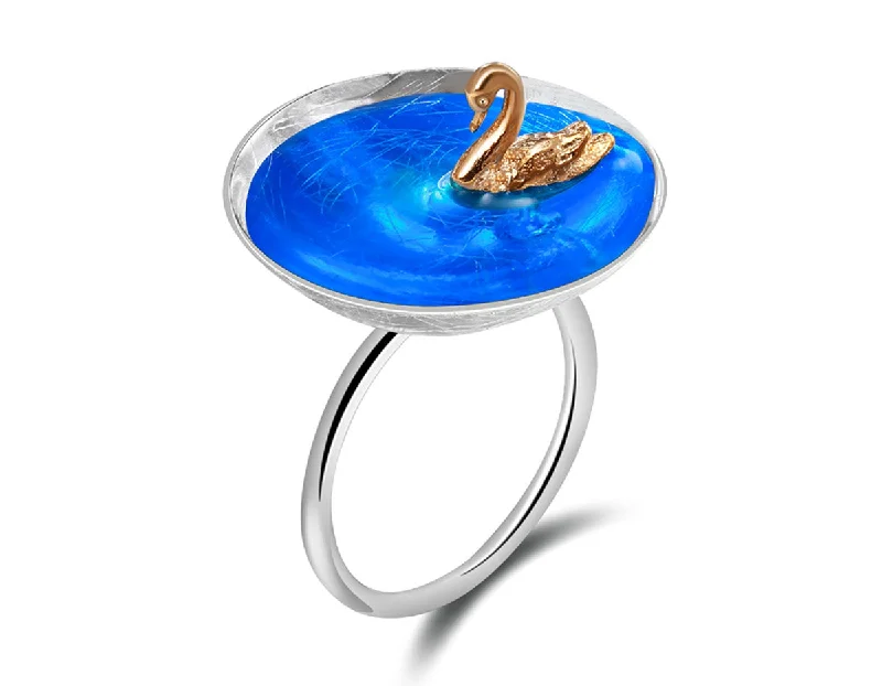 Sleek band rings-Swan Ring