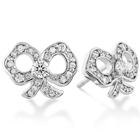 Thick stud earrings-Hearts On Fire Lorelei Diamond Bow Stud Earrings