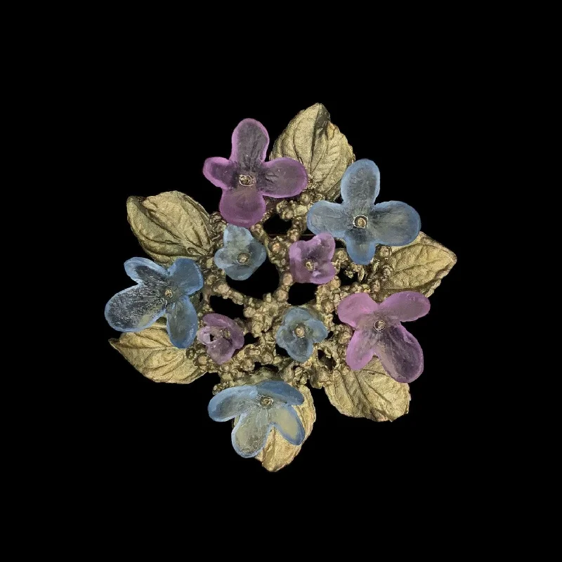 Oval gem brooch-Hydrangea Teller Blue Brooch - Statement