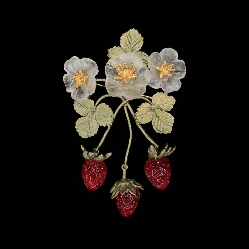 Crystal cluster brooch-Strawberry Brooch - Statement