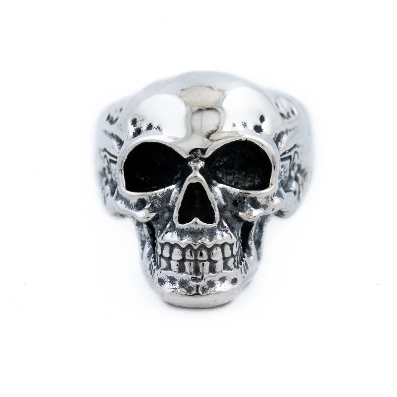 Petite flower rings-Silver "Eddie" Skull Ring