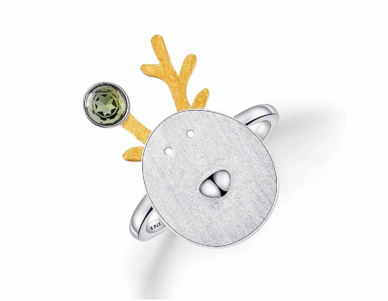 Flat twist rings-Christmas Reindeer Ring