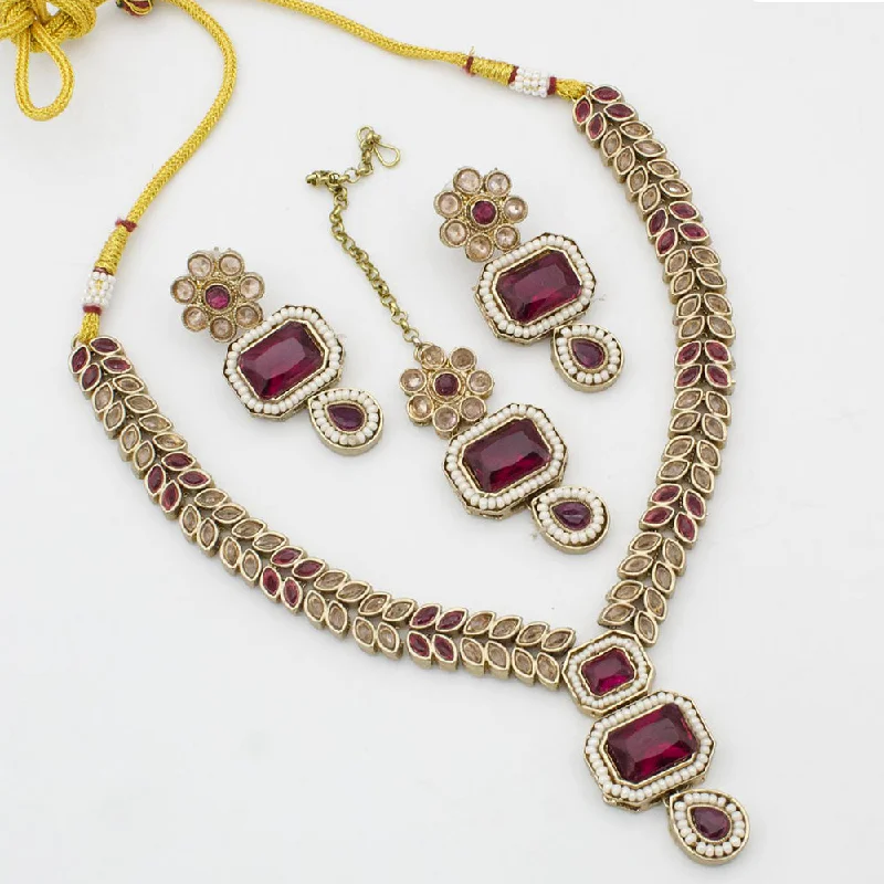 Vine braid necklaces-JCM Gold Plated Austrian Stone Necklace Set