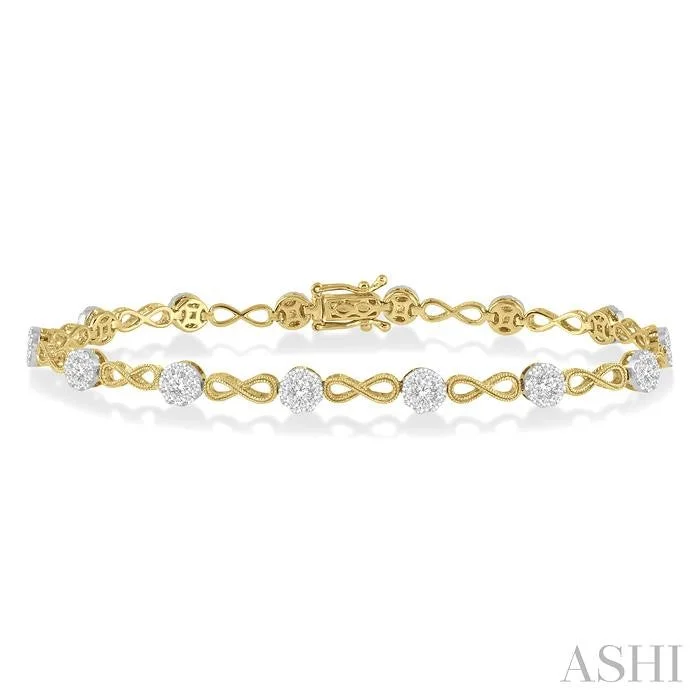 Faith charm bangles-LOVEBRIGHT DIAMOND INFINITY LINK BRACELET