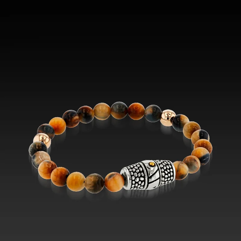 Tiny wing bangles-Matrix Tiger's Eye Bead Bracelet