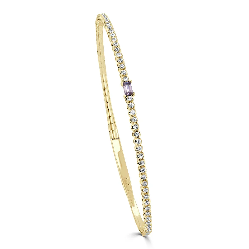 Tribal medallion bangles-14K Gold Amethyst & Diamond Bangle