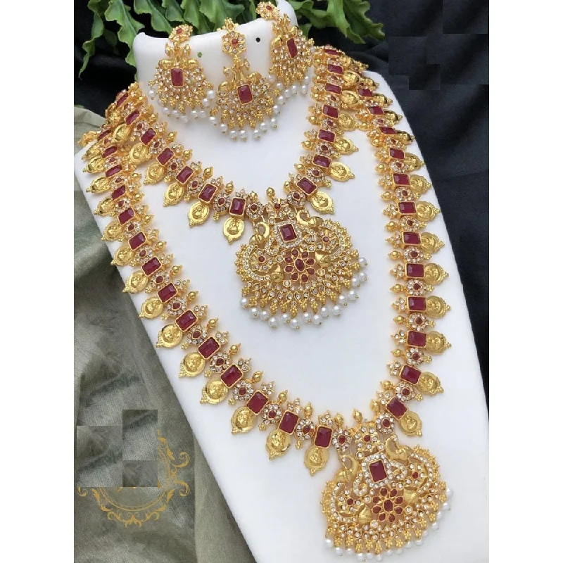 Mystic eye necklaces-Akruti Collection Gold Plated Necklace Set