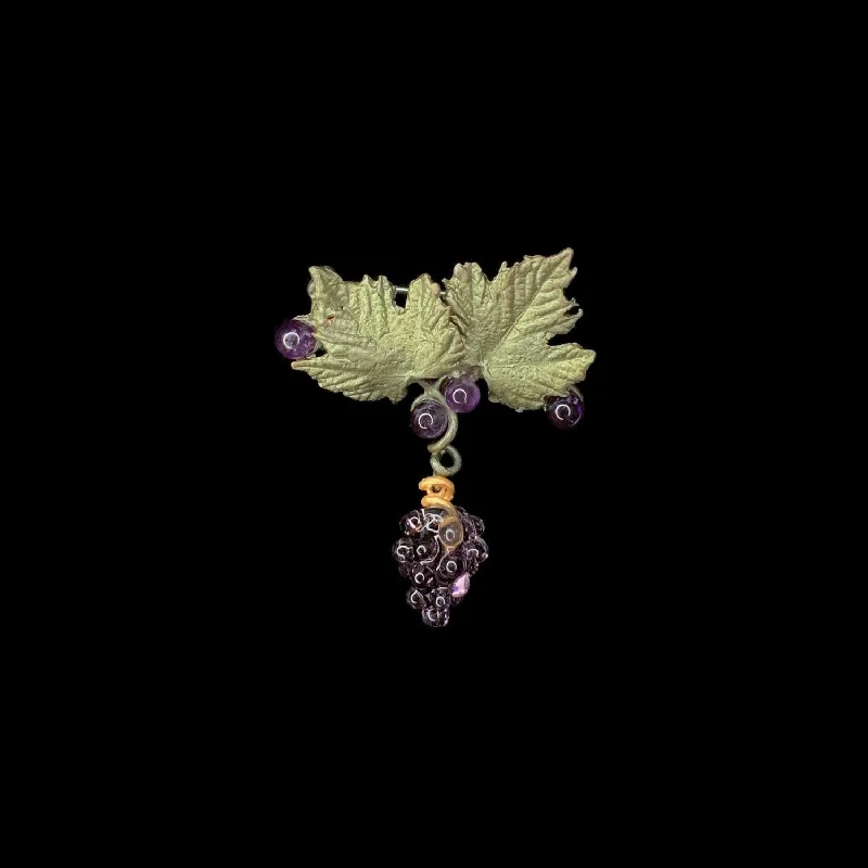 Multi-gem brooch-Wild Grape Vine Brooch - Dainty