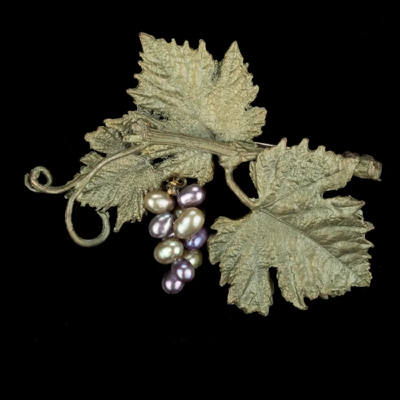 Sapphire accent brooch-Grape Vines Brooch