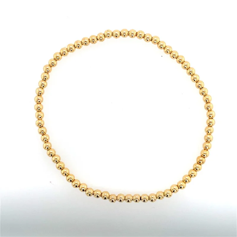 Clear gem bangles-Dee Berkley Shine Bright Gold Filled Beaded Bracelet-3mm