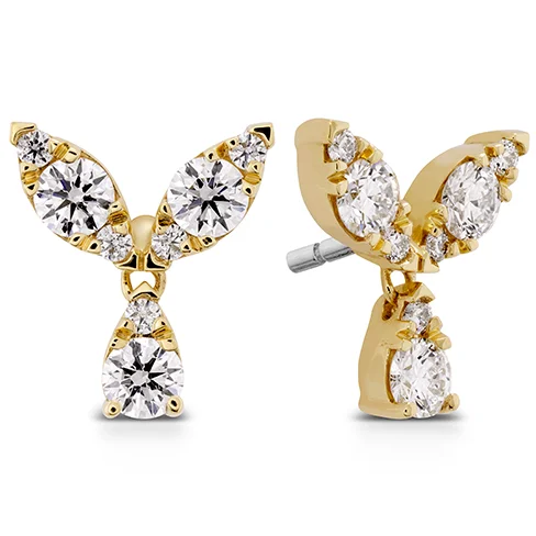 Tide motif earrings-Hearts On Fire Aerial Petal Diamond Stud Earrings