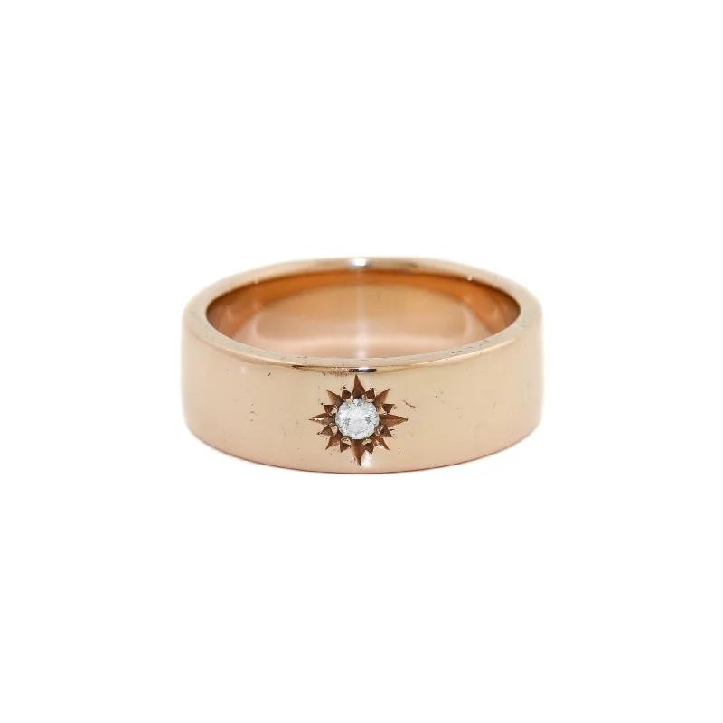 Bold druzy rings-Rose Gold Victorian-Style Solitaire Diamond Band