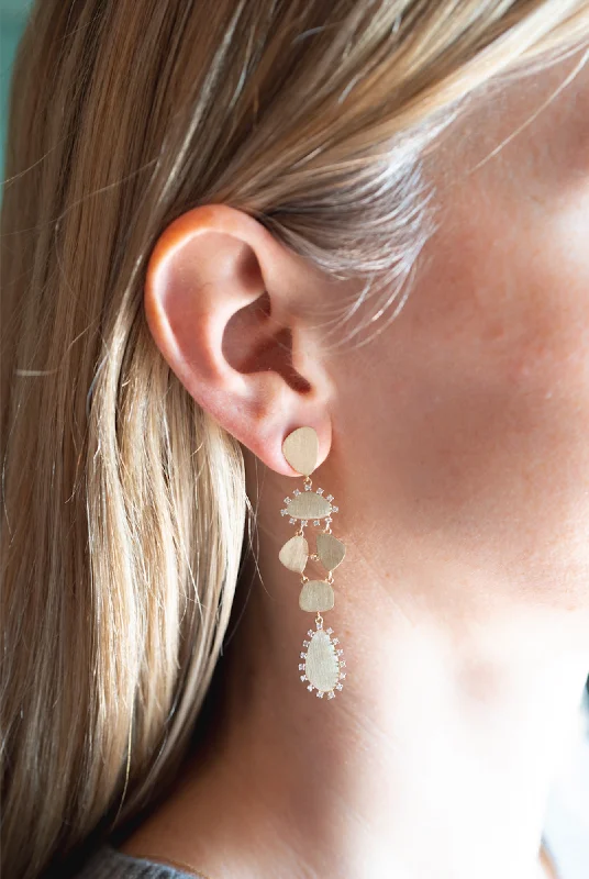 Tide motif earrings-Cactus Dangles