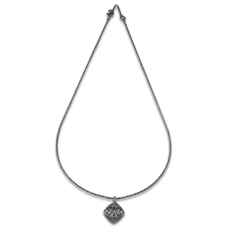 Oval gem necklaces-Empress Pendant Small - Black Ruthenium Vermeil