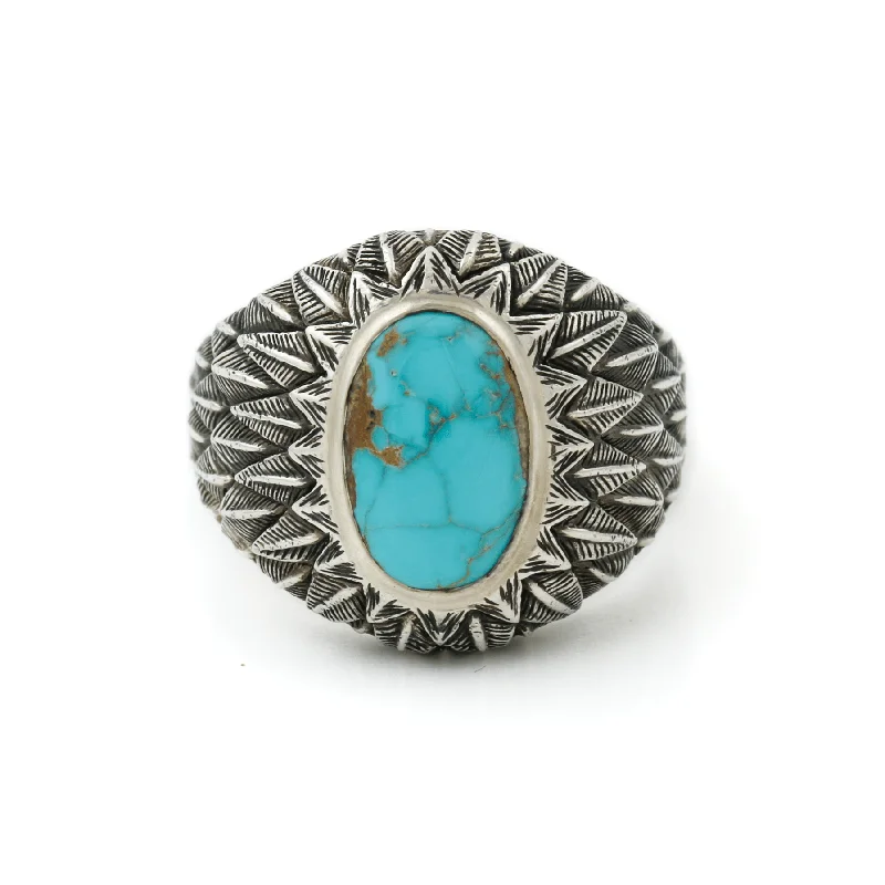 Vivid diamond rings-Silver x "Griffin" Royston Turquoise Ring