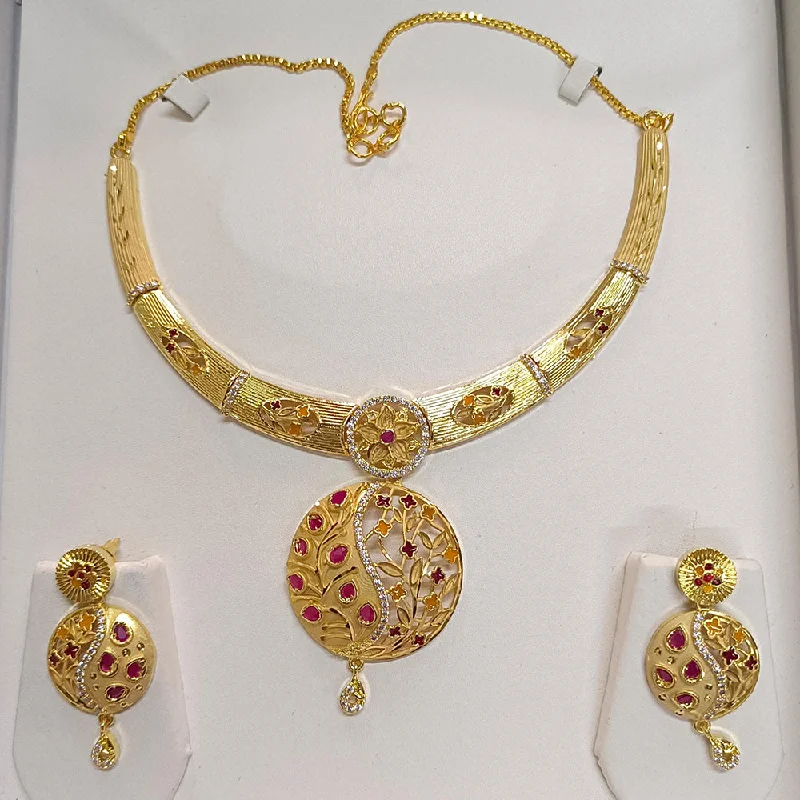 Dainty charm necklaces-Pari Art Jewellery Forming Gold Necklace Set