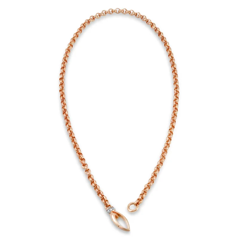 Raven feather necklaces-Everyday Chain Necklace 18" - 18K Rose Gold Vermeil + CZ Blanc