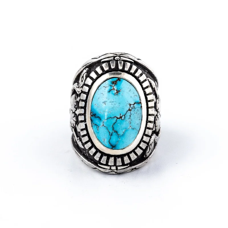 Gem stack rings-Black Mountain x Egyptian Turquoise (Reserved - Dirty Honey)