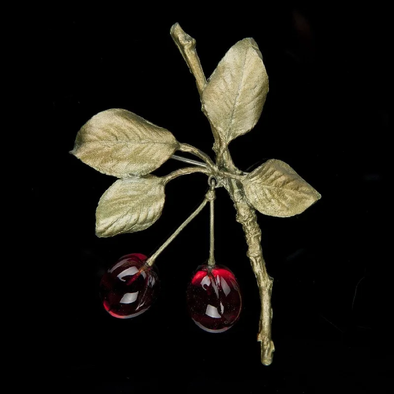 Bow motif brooch-Morello Cherry Brooch