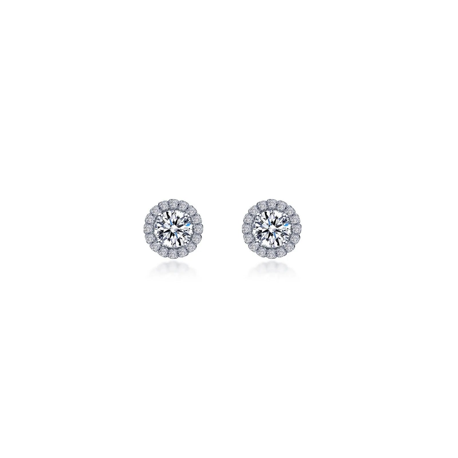 Bamboo design earrings-Lafonn Simulated Diamond Round Halo Stud Earrings E2024CLP00