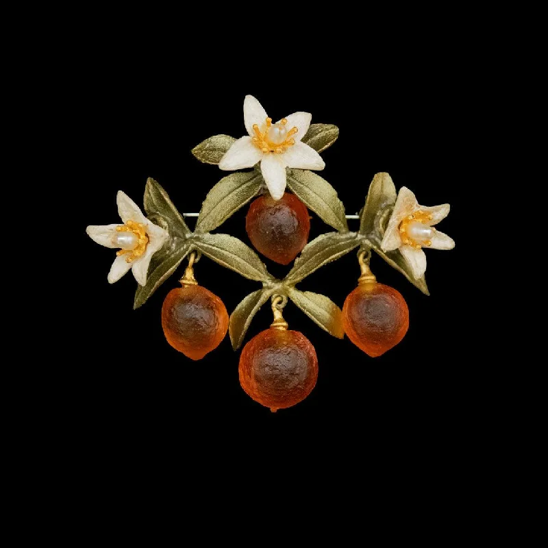 Smooth form brooch-Orange Brooch - Flower Drop