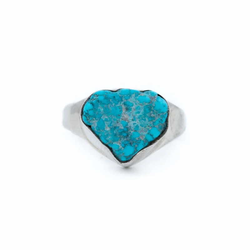 Joy charm rings-Rugged Turquoise Nugget Ring