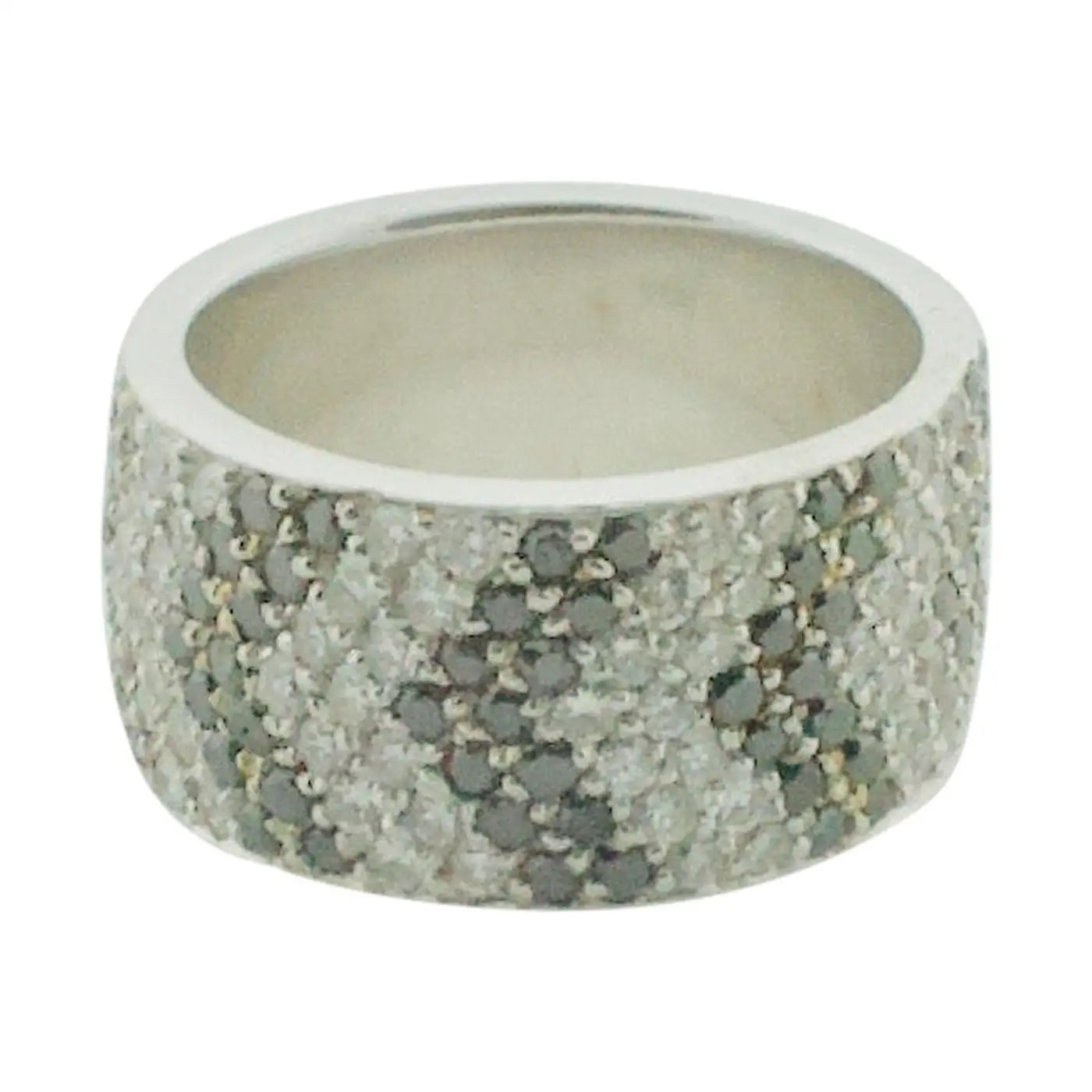 Old cameo rings-Black and White Diamond Pave' Wide Eternity Band