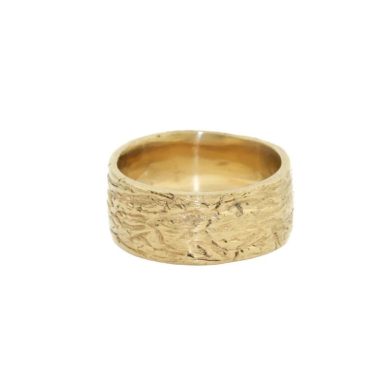 Mystic eye rings-Yellow Gold x 10mm "Rogue" Cigar Band