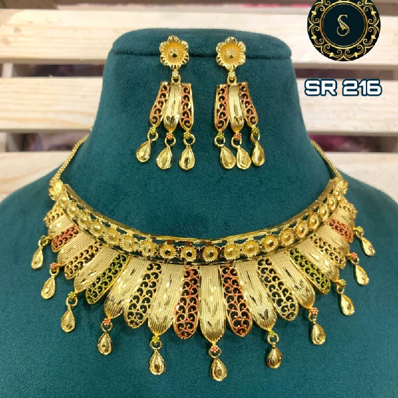 Plaited knot necklaces-Siara Collections Forming Gold Necklace Set